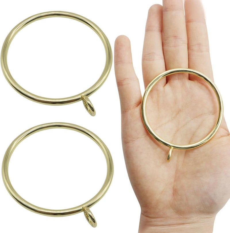 Bivethoi 28 Pack Metal Curtain Rings, with Eyelets Curtain Rings 2 Inch Inner Diameter Drapery Rings, Gold Curtain Rings for Curtain Rods - Image 5